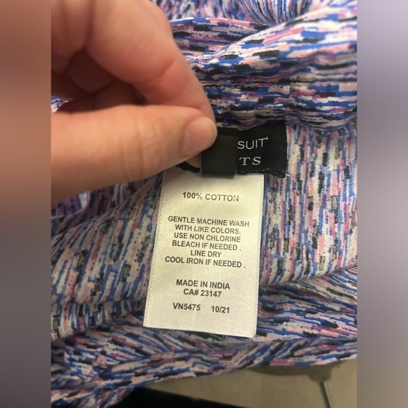 MiracleSuit X Talbots Swim Coverup Button Down Tunic Top Women’s Small Blue - Picture 4 of 8